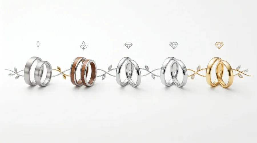 Regalos de aniversario de boda por anos: guia de joyeria para cada hito