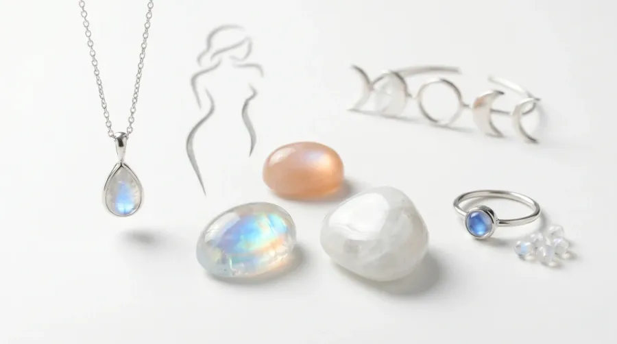 La piedra de luna en joyería: significado, variedades y simbolismo femenino