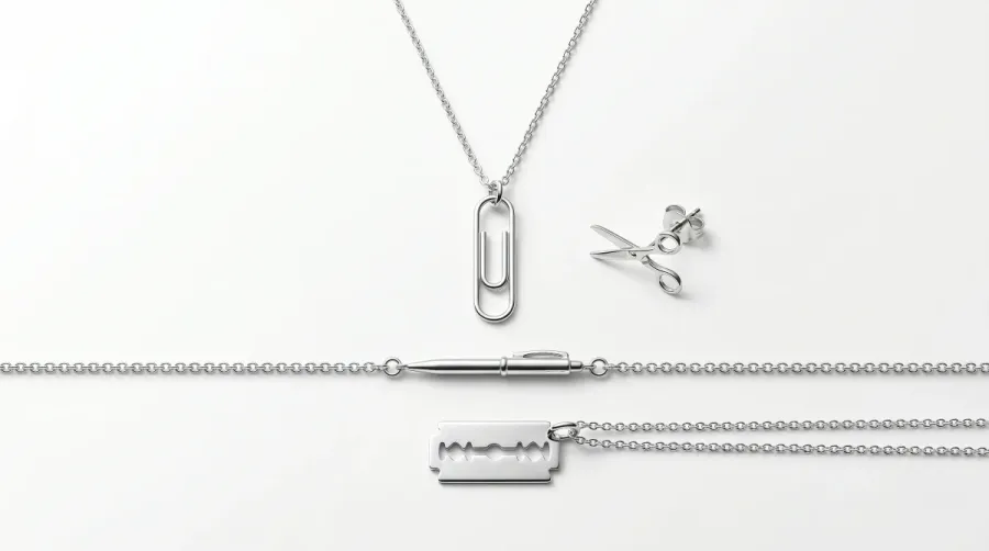 Joyas de oficina y humor corporativo: clips, tijeras, boligrafos