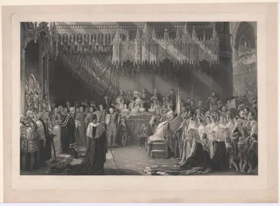 Гравюра коронации королевы Виктории, 1842