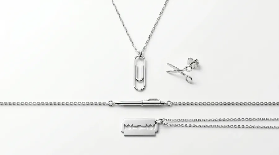 Joyas de oficina y humor corporativo: clips, tijeras, boligrafos