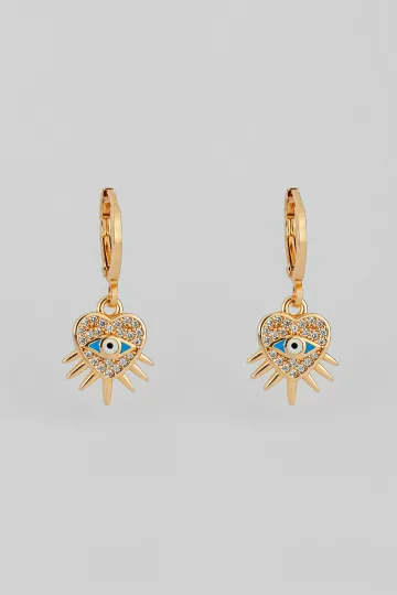 PENDIENTES CORAZÓN OJO TURCO 1