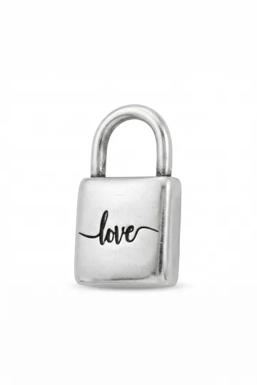 COLGANTE CANDADO LOVE PLATEADO 1